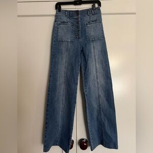 Ulla Johnson Blue Wide Leg Jeans